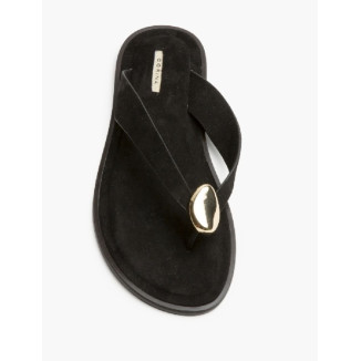 Sandalia dedo abalorio negra