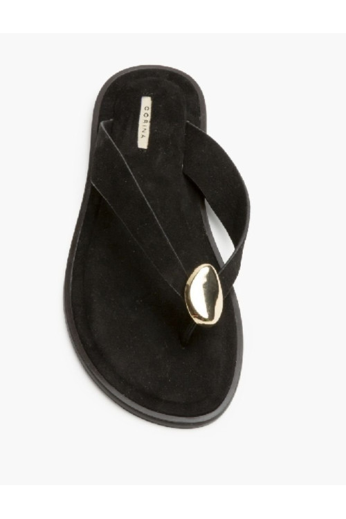 Sandalia dedo abalorio negra