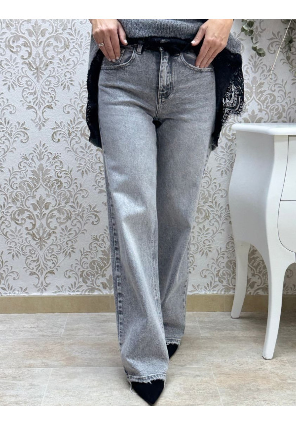 Vaquero gris lavado wide leg