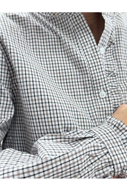 camisa leña topo/negra