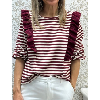 Camiseta volante pana