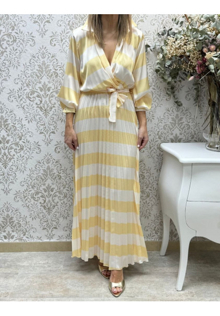 Vestido rayas satinado