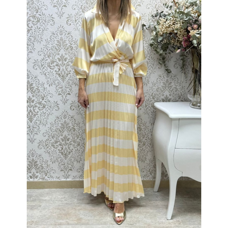 Vestido rayas satinado