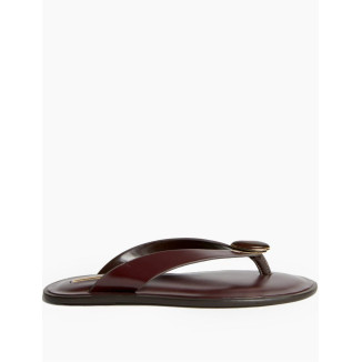 Sandalia dedo abalorio burdeos