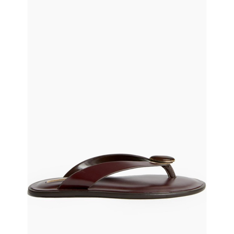 Sandalia dedo abalorio burdeos