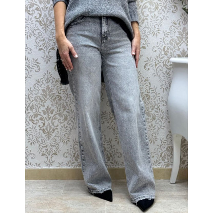 Vaquero gris lavado wide leg