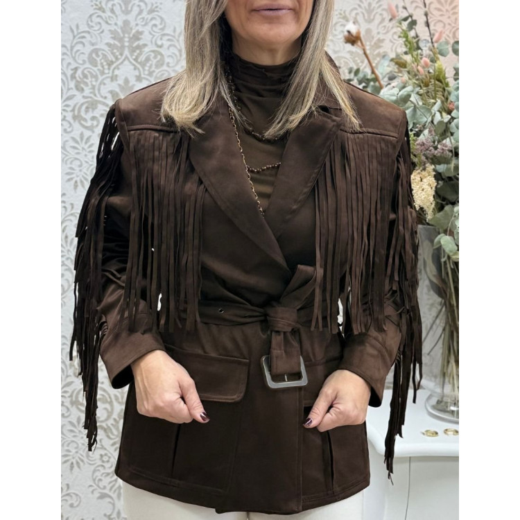 Chaqueta ante flecos 