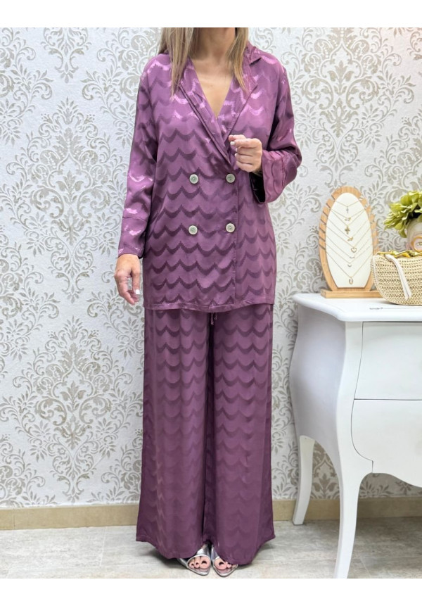 Conjunto traje satinado ondas