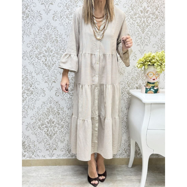 Camisero cortes rayas camel