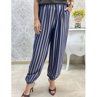 pant cogido rayas saten