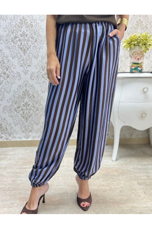 pant cogido rayas saten