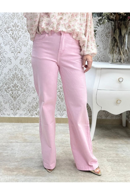 Vaquero recto rosa