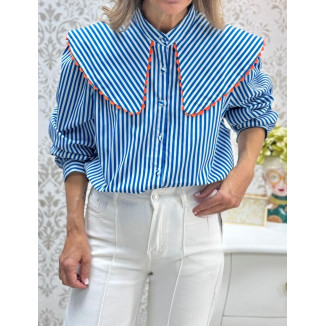 Camisa raya cuello piculina
