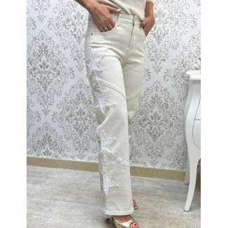 Vaquero estrellas blancas perlas