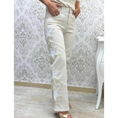 Vaquero estrellas blancas perlas