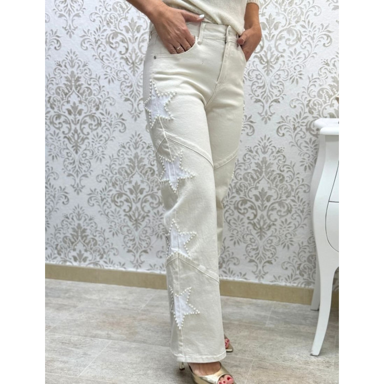 Vaquero estrellas blancas perlas