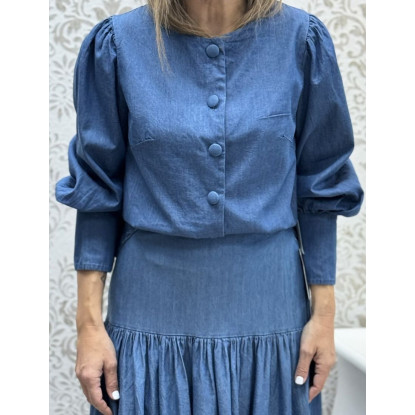 Camisa denim boton forrado