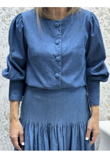 Camisa denim boton forrado