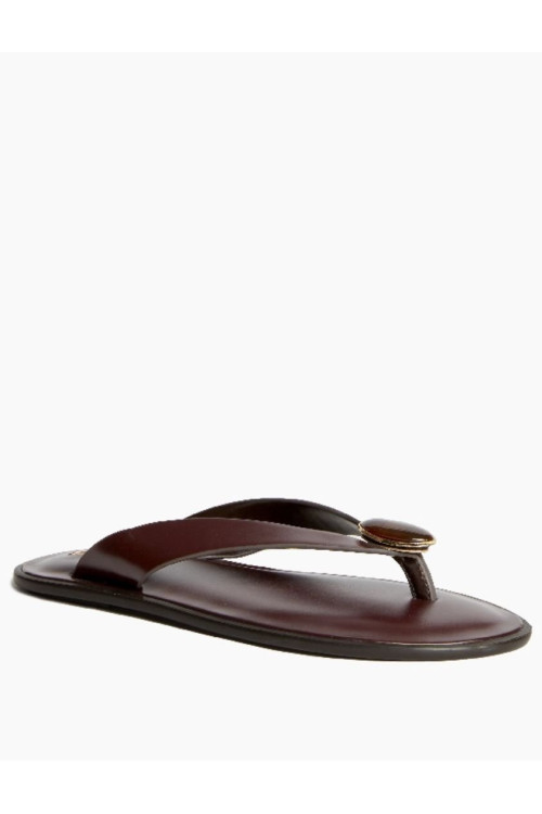 Sandalia dedo abalorio burdeos