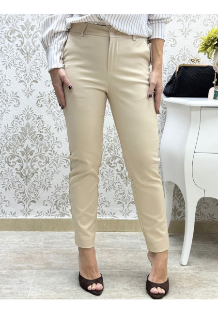 Pantalón chino pitillo beige 