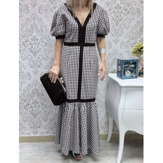 Vestido vichy sirena negro