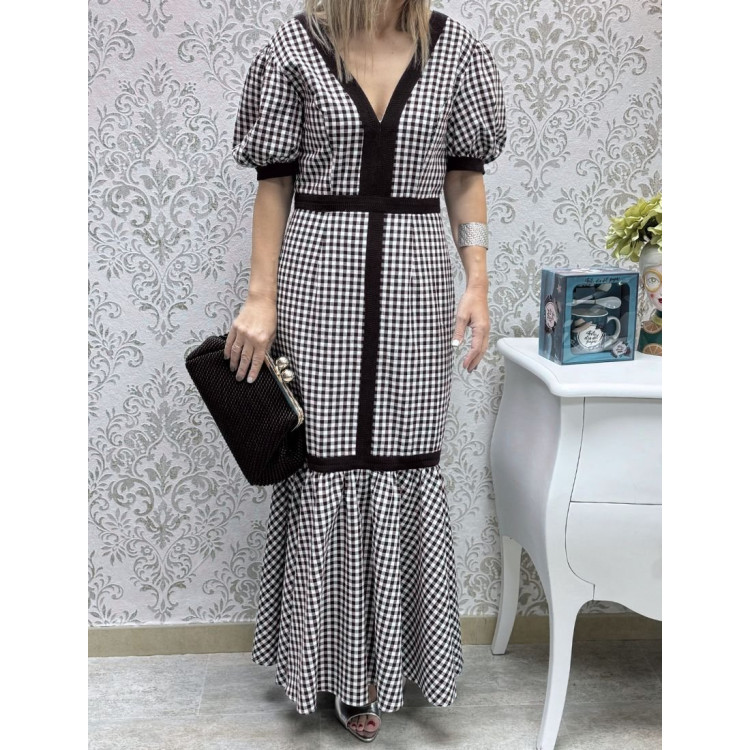 Vestido vichy sirena negro