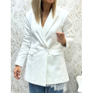 Blazer cruzada blanca