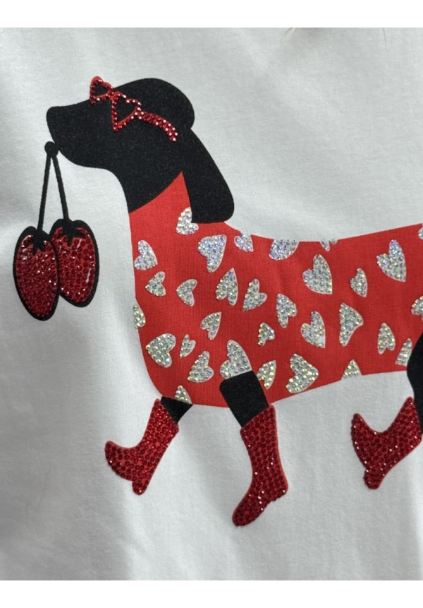 Camiseta perrito strass