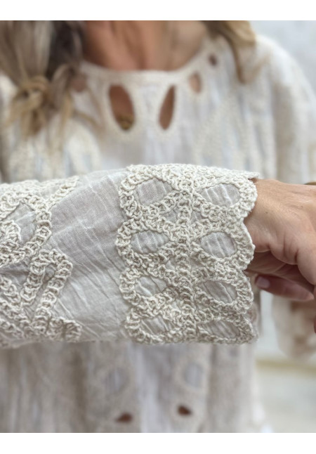 Blusa algodon crochet Alba