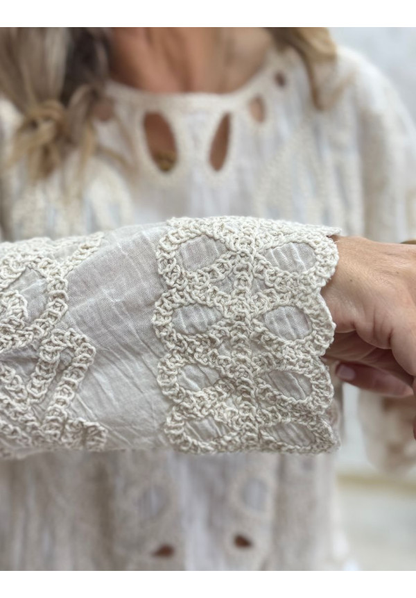 Blusa algodon crochet Alba