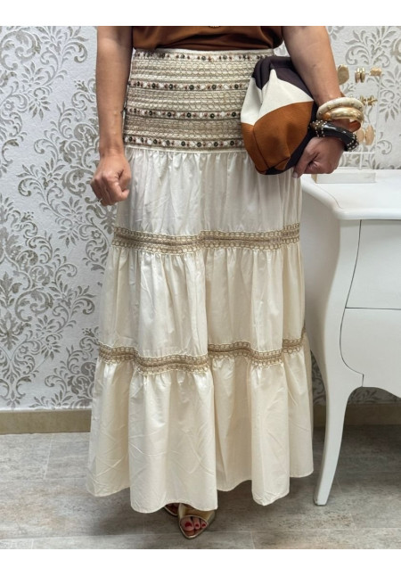 Falda Azteca beige