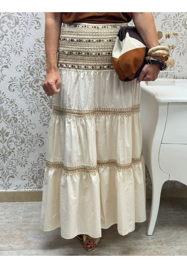 Falda Azteca beige