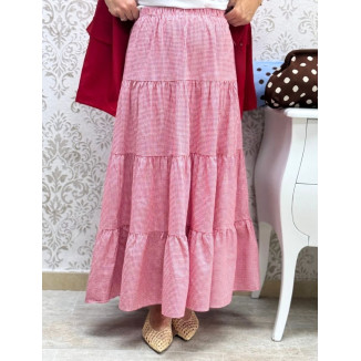 Falda vichy rojo