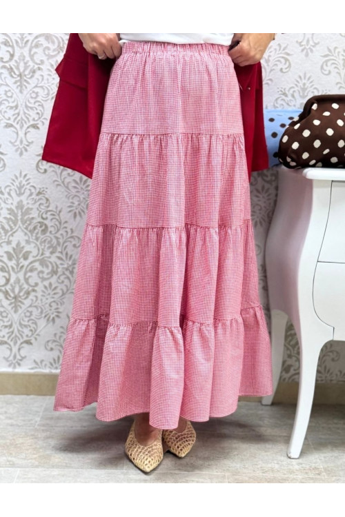 Falda vichy rojo
