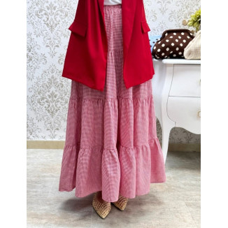 Falda vichy rojo