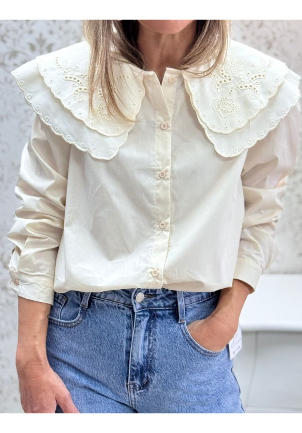 Camisa babero brocado