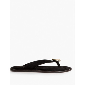 Sandalia dedo abalorio negra