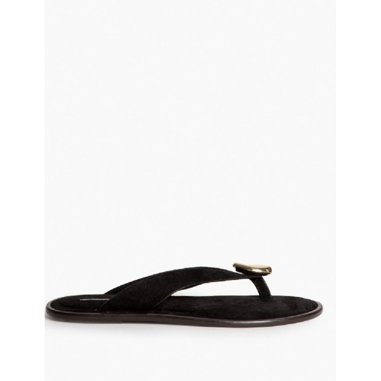 Sandalia dedo abalorio negra