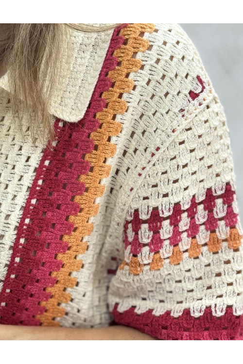 Camisa crochet beige colors