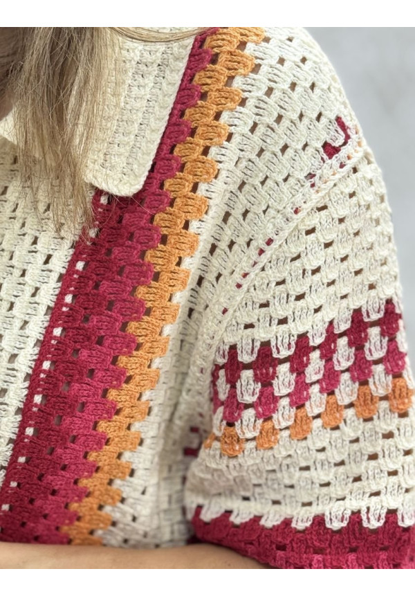 Camisa crochet beige colors