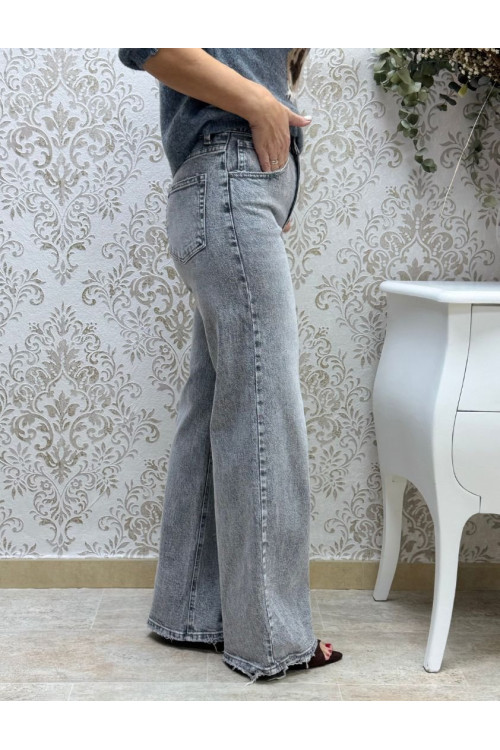 Vaquero gris lavado wide leg