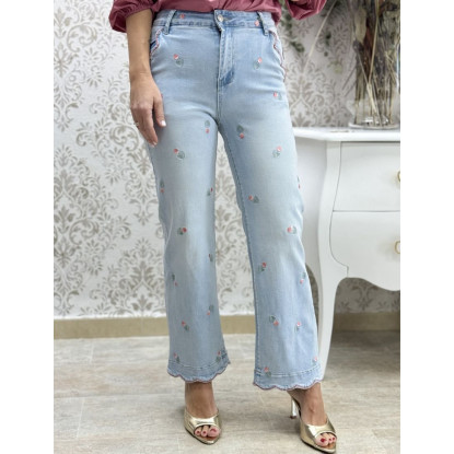 Vaquero tulipanes denim