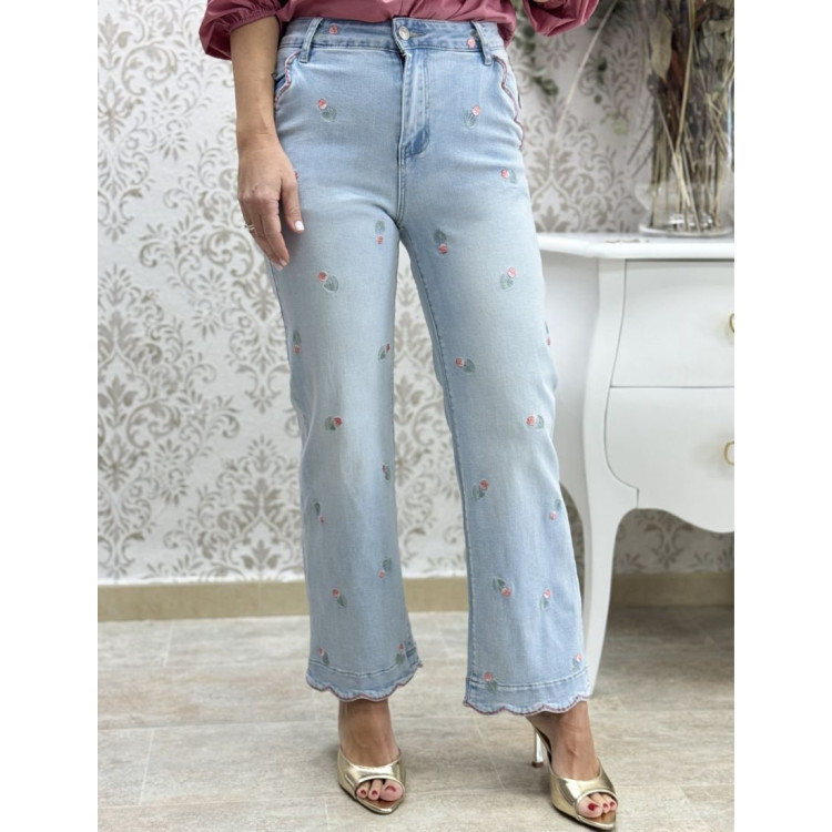 Vaquero tulipanes denim