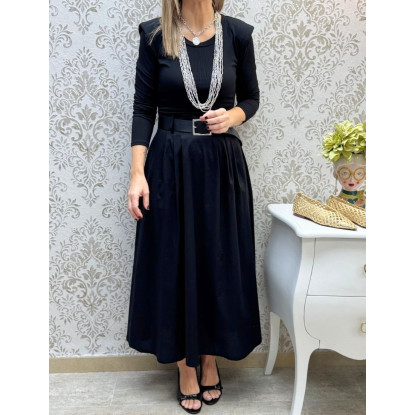 Vestido hombreras mix