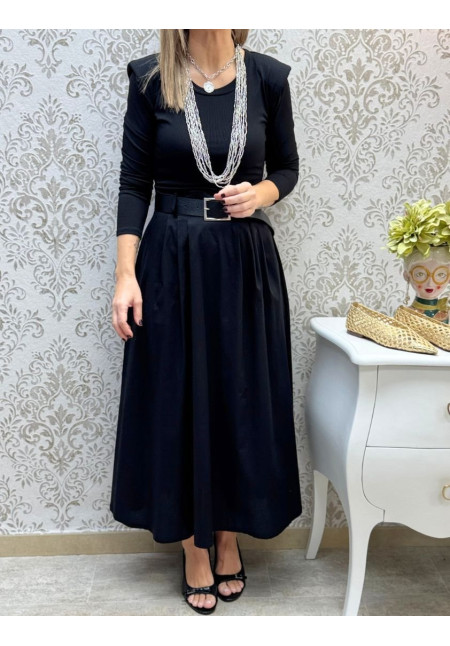 Vestido hombreras mix
