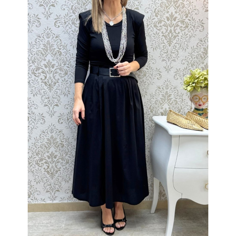 Vestido hombreras mix