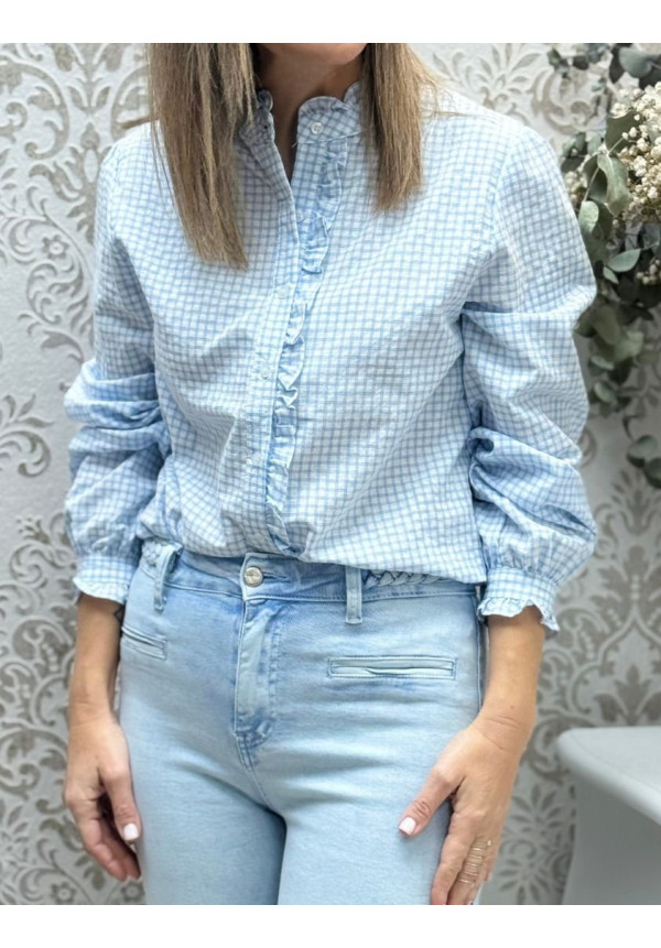 Camisa celeste cuadritos