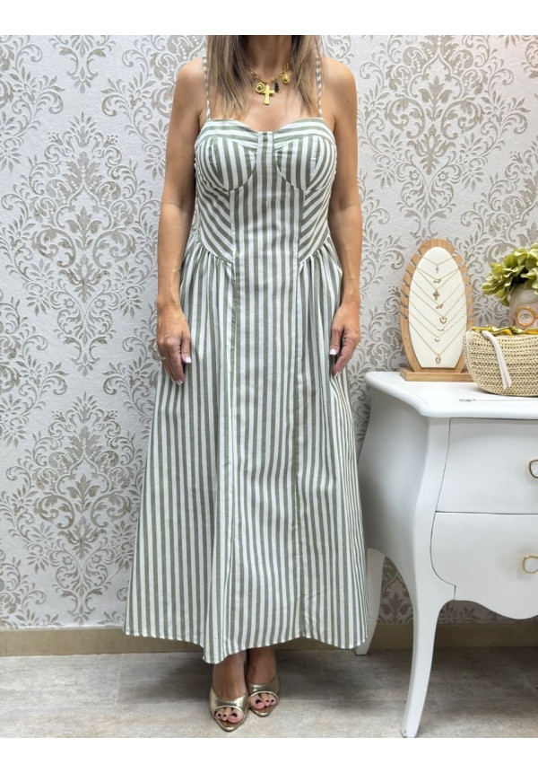 Vestido Claudia rayas verde