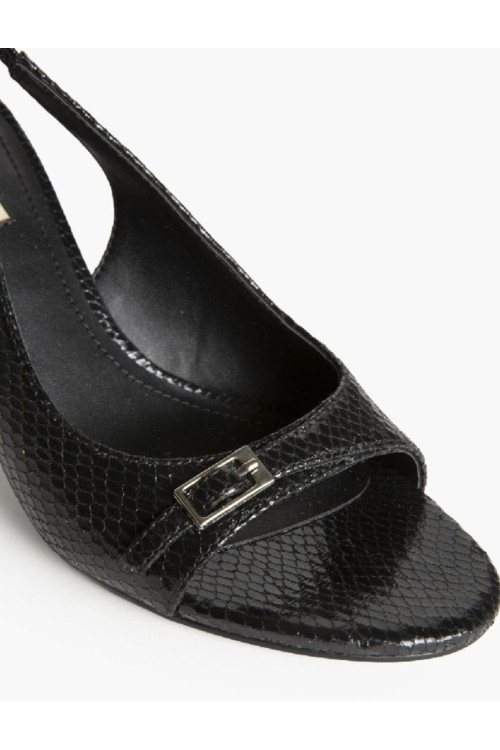 Sandalia tacon negra serpi