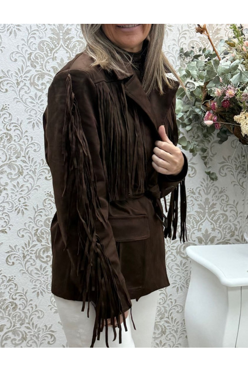 Chaqueta ante flecos 